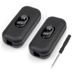 Goweewon 2 Pack Inline Cord Switch, AC 110V-250V 6A On/Off Buttons Desk LED L…