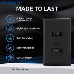 ELEGRP Double Toggle Light Switch, Two Single Pole Electrical Dual Light Swit…
