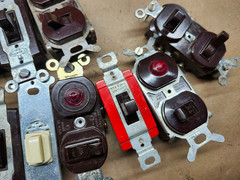 Lot Of Vintage Leviton , Slater, Pilot light switch, Wall switch New Old stock