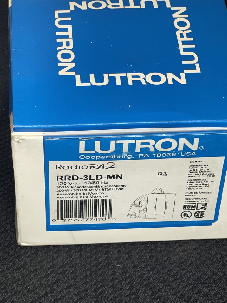 lutron RRD-3LD-MN Lutron RadioRA 2 300 Watt Tabletop Lamp Dimmer Black – NEW