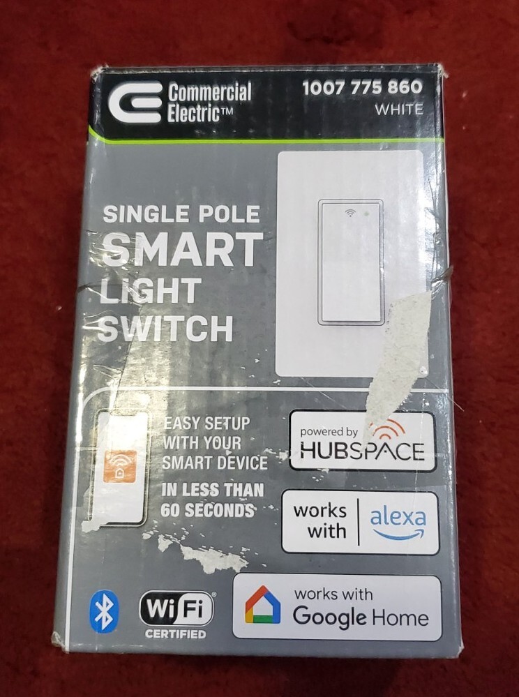 Commercial Electric Smart 10 Amp Single-Pole Specialty White Light Switch