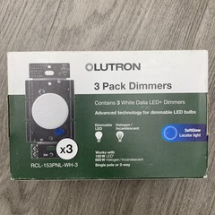 Lutron Dalia LED+ Dimmer Switch White 3 pk SoftGlow Locator Light RCL-153PNL-WH3