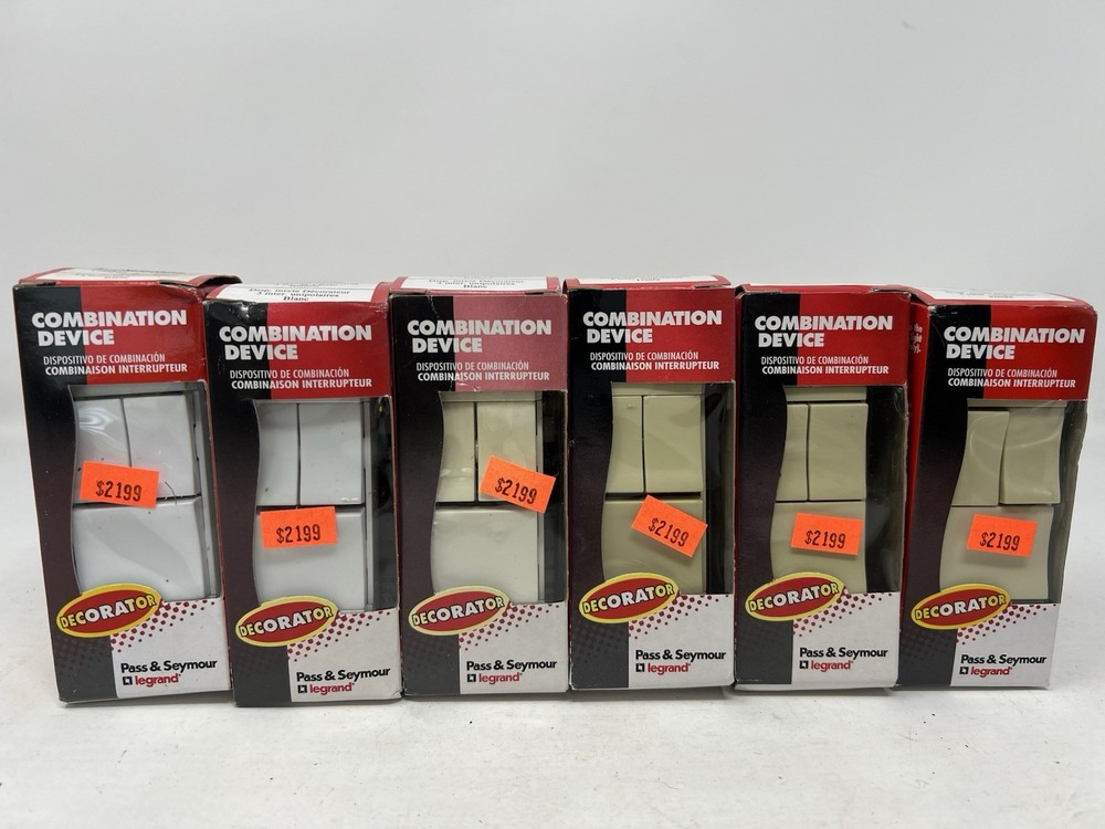 Lot of 6 Pass & Seymour Legrand TM8111-ICC/WCC 3 Single Pole Switches Ivory NEW