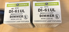 G791~ GE Push ON/OFF Full Range DIMMER Control DI-61UL Incandescent 60W-120V NOS