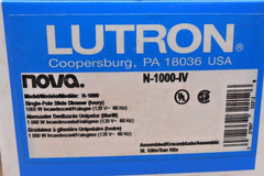NEW LUTRON N-1000-IV SINGLE-POLE SLIDE DIMMER IVORY 120V 1000W