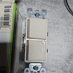 Leviton LIGHT ALMOND Decora DUPLEX Rocker Light Switch Duplex 15A 5634-T – NIB