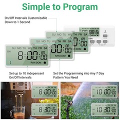 Digital Timer Switch – 2 Pack, 7 Day Programmable, 10 On/Off Settings, 24-Hou…