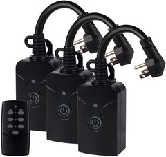 Wireless Remote Control Outdoor Indoor 3-Outlet 15A Weatherproof 100ft Range