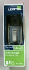 Leviton No. 1453, 3-Way Switch, Standard, Ivory, 15A, 120V, FREE SHIPPING