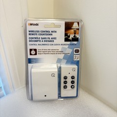 Woods Indoor Wireless Remote Control Outlet with Countdown Timer White NEW