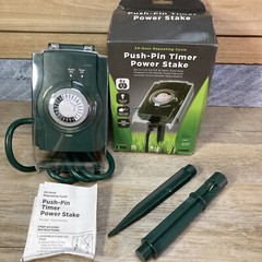 Outdoor Power Stake Timer 7 days Waterproof 6 Grounded Outlets Weatherproof