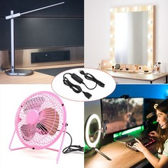 3Pcs LED Strip Dimmer Switch with 3 Button USB Female to Male Extension Cords