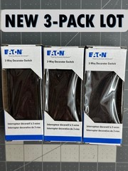 3-pack lot Cooper Wiring Brown Decorator Switch 3-Way Switch with Ground 7503B