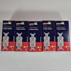 Lot of 5 Leviton CS415-2IS 4-Way Switch 15A 120/277V Ivory Plus+ Commercial