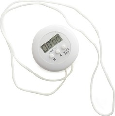 White Digital Timer On A Rope One Size