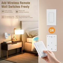 Wireless Wall Switch Remote Control Outlet No Wiring Needed 100ft RF Range