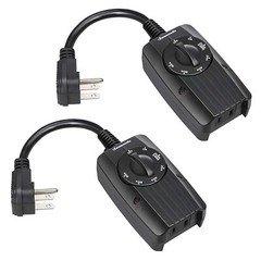 DEWENWILS 2Pack Outdoor Outlet Timer Switch Dusk to Dawn ChristmasDecorations