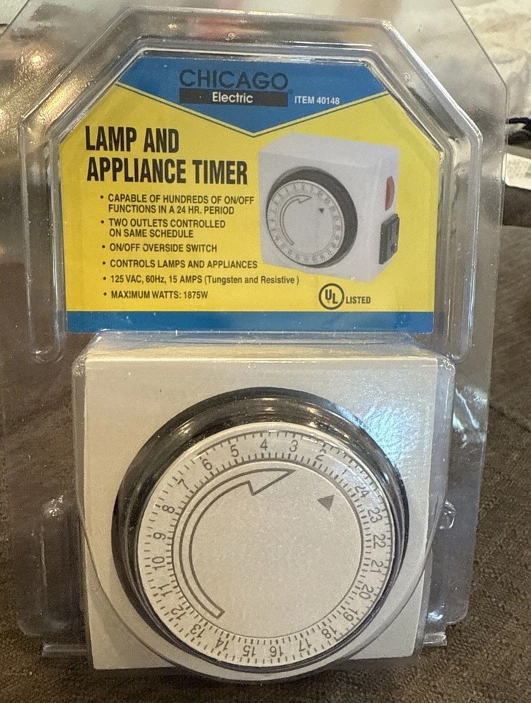NEW! CHICAGO Electric 40148 Lamp & Appliance Timer NIB