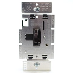 Lutron Brown 3-Way Incandescent Slide Dimmer Rocker Switch 120V 600W DV-603P-BR