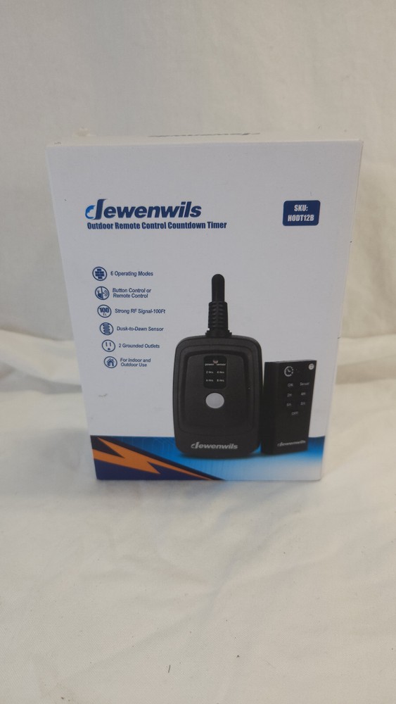 Dewenwils Outdoor Remote Control Countdown Timer Dusk to Dawn Lights 2 Outlets