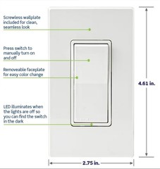 Leviton Decora Smart Switch, Wi-Fi 2nd Gen, Neutral Wire Required, Works with…