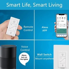 Wireless Dimmer Switch and Receiver Kit, NO Wiring,100 FT Remote Control