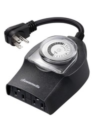 DEWENWILS Outdoor Mechanical Light Timer 24-Hour 2 Outlet Christmas Lights