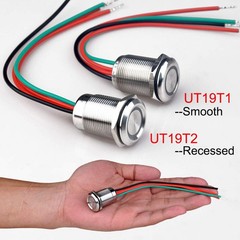 Touch Switch UT19T2 Stepless Dimming Switch DC 6V to 24V Blue LED Suitable fo
