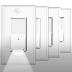 4Pack Illuminated Light Switch-Esay to Install,No Neutral Wire,Single-Pole Pa…
