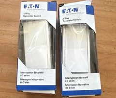 Eaton 7503W 3-Way Decorator/Rocker Wall Switch White 15A 120/277V 2pk