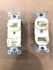 Lot of 2 – Leviton Single Pole/ 3-Way, SP/SP Ivory Combination Switches