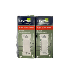 Lot of 2 Leviton Decora Edge E5601-SW 15A 120/277V Single Pole Wall Light Switch