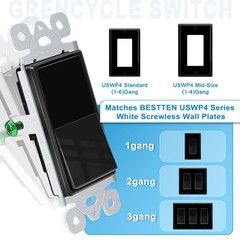 40PK Black Decorator Rocker Light Switch Single Pole 15A On/Off Paddle UL Listed