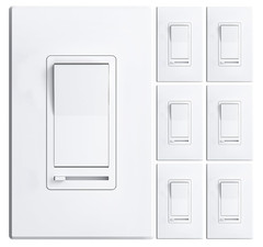 Amico 6 Pack Dimmer Light Switch, SinglePole or 3Way Slide Dimmer Switches fo…