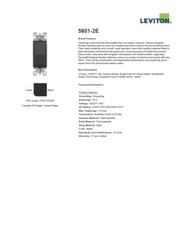 Leviton 5601-2E 15A 120/277V Decora Rocker SinglePole Switch Residen BLACK -4 PK
