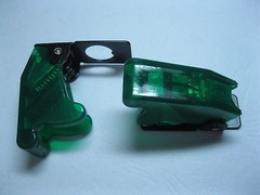 10 pcs Safety Flip Cover Transparent Green for Toggle Switch New