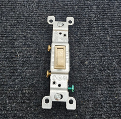 (QTY 5) LEVITON 1451-2I: 15 Amp Single-Pole Toggle Switch, Grounding, Ivory