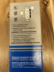 Leviton Pro-Grade Combination (Two) Single Pole Switches, No 5224-15P. NEW