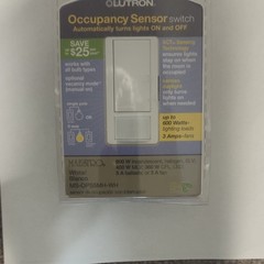 Lutron Maestro MS-OPS5MH-WH White Occupancy Sensor Switch 3A 120V 3-Way