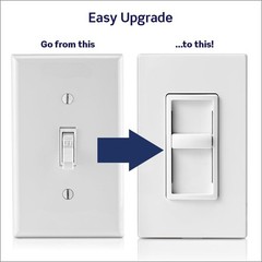 Leviton Decora+ SureSlide Slide Dimmer 6672-1LW LED Halogen Incandescent New!