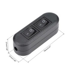 Tool parts Inline Cord Switch AC 250V 6A Duplex On-Off Rocker Switch for Lamp US