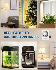 24-Hour Indoor Mechanical Outlet Timer, Timers for Electrical Outlets, 2 Outlet