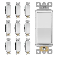 ECOELER Decorator Wall Light Switch, Single Pole Decorative Rocker Paddle Wall S