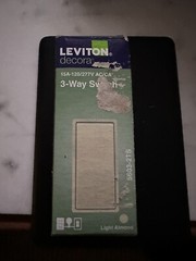 Leviton 3-Way Almond Decora Smooth Rocker Light Switch 15A 120/277V 5603-2TS