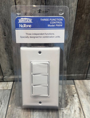 Broan NuTone P66W Three Function Control Independent Light/Fan Switches