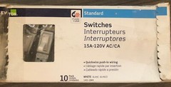 Leviton 1451-2WM 15 Amp, 120 Volt, Toggle Framed Single-Pole White (8 per box)