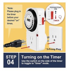 iPower 24 Hour Plug-in Mechanical Timer NEW