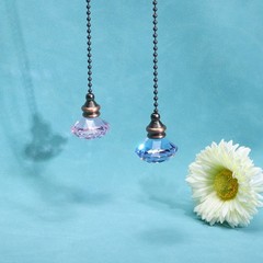 Ceiling Fan Pull Chain 2Pcs 12″ Diamond Pendant Chain Extender Pink