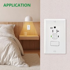 3 Pack 20A GFCI Outlet with Switch Weather Tamper-Resistant White ETL