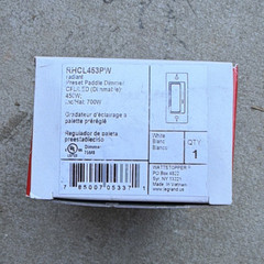 Legrand RHCL453PW Paddle Dimmer Wall Switch White 120V Preset Decorator